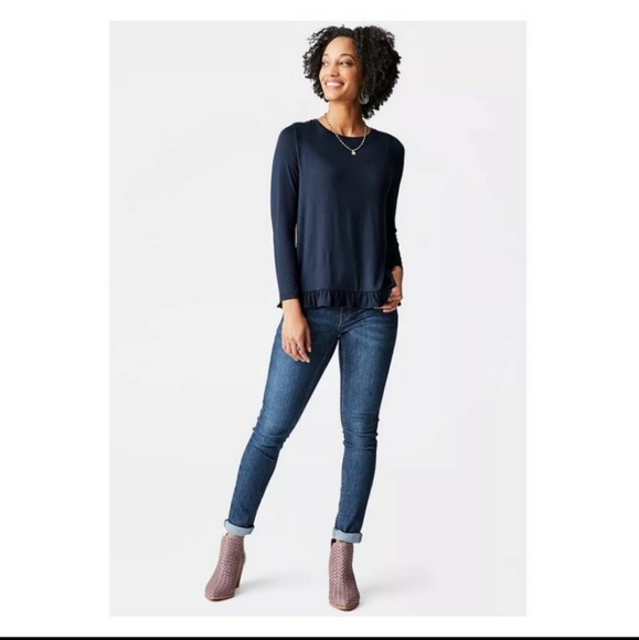 Matilda Jane Blue Ruffle Back Tee - Picture 1 of 7